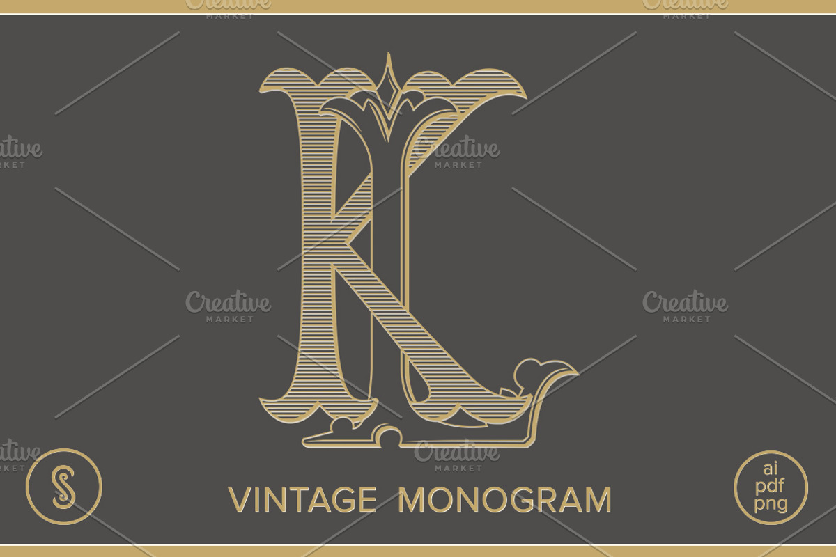 KL Monogram LK Monogram, an Illustration by Shuler Studio