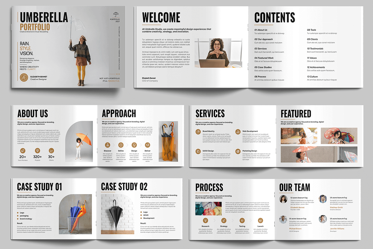Umbrella Portfolio Brochure Design, a Brochure Template by MightyDesign (Photo 1 of 8)