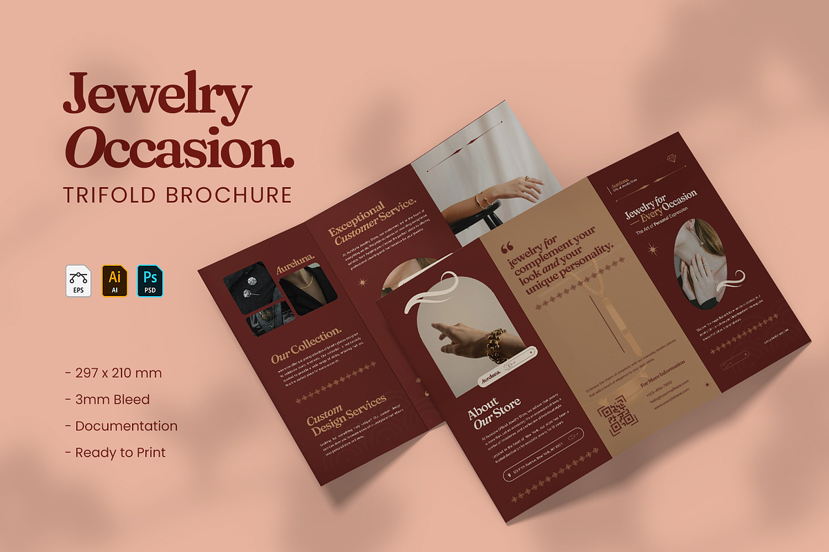 Jewelry Occasion - Trifold Brochure, a Brochure Template by VUNIRA (Photo 1 of 3)