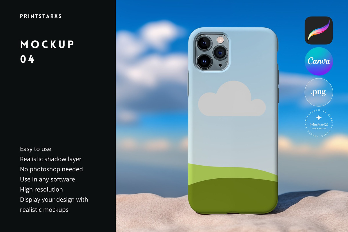 Phone Case Canva Mockup PNG Bundle, an iPhone Mockup by PrintStarXS (Photo 5 of 11)
