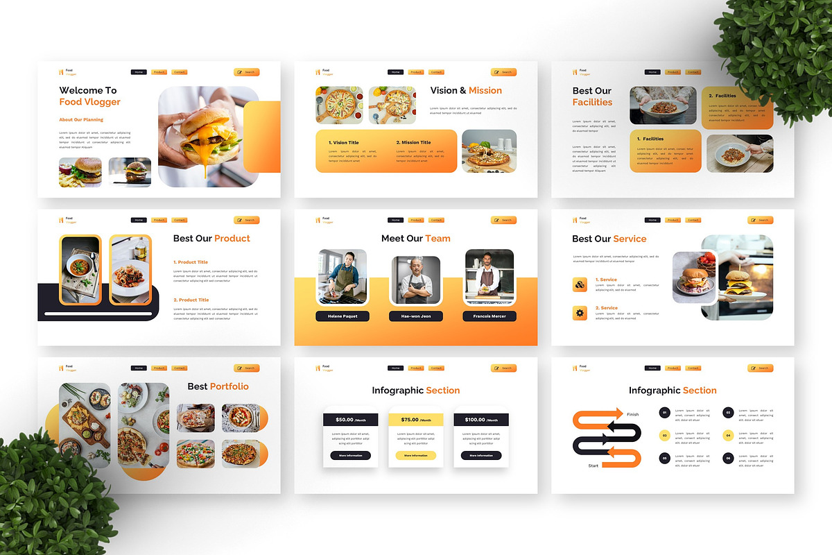 Food Vlogger - Culinary Google Slide, a Presentation Template by Deepslide Studio (Photo 4 of 6)
