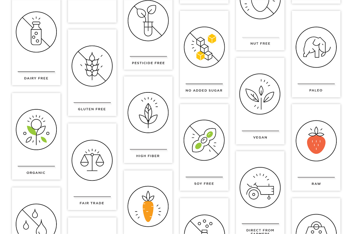 Food value icons package, an Outline Icon by Vineta Rendon (Photo 12 of 12)