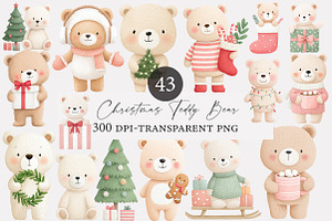 Christmas Teddy Bear Clipart, an Illustration by Designworld