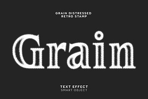 Grain Retro Stamp Text Effect