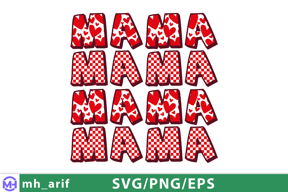 Mama Mom Mother Trendy PNG SVG, a Graphic by mh_arif (Photo 2 of 4)