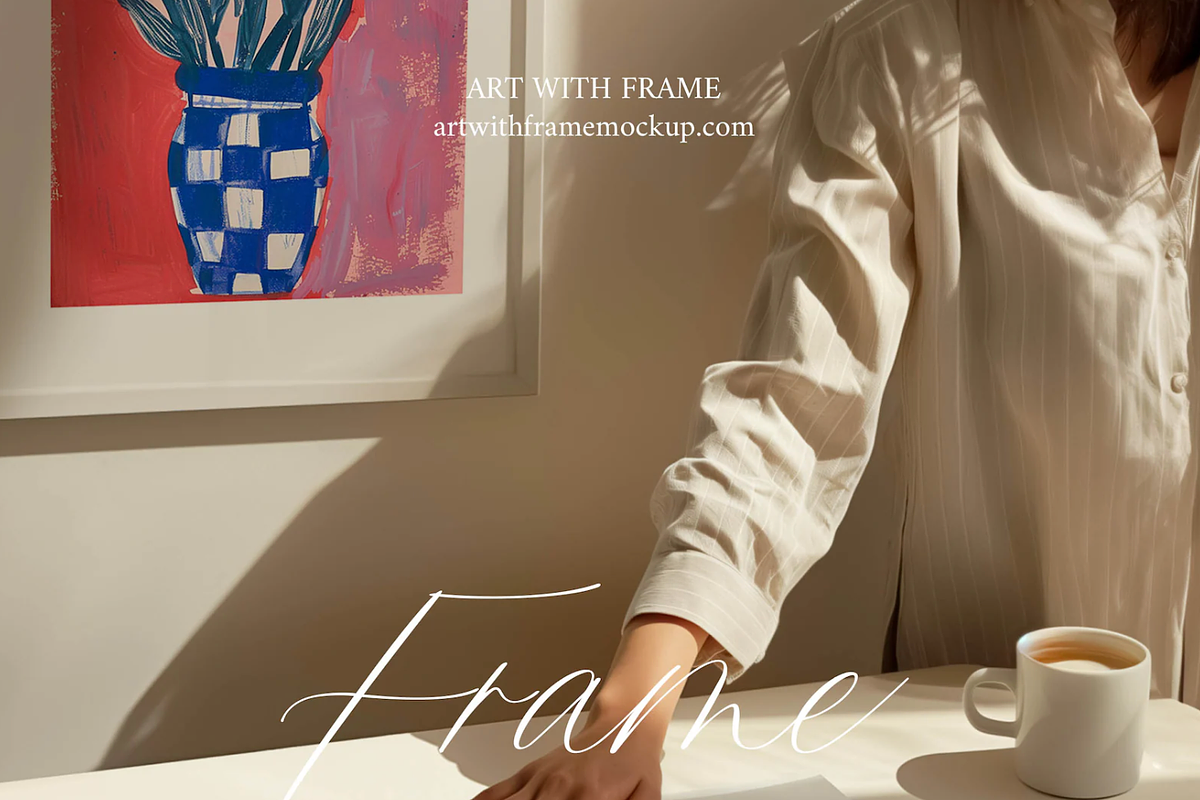 10 Frame Mockups with Person, an Advertising Mockup by ArtwithFrame (Photo 2 of 13)