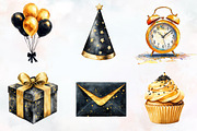 Luxury Black Kids Birthday Clipart, an Illustration by RobertsArt (Thumbnail 2 of 7)