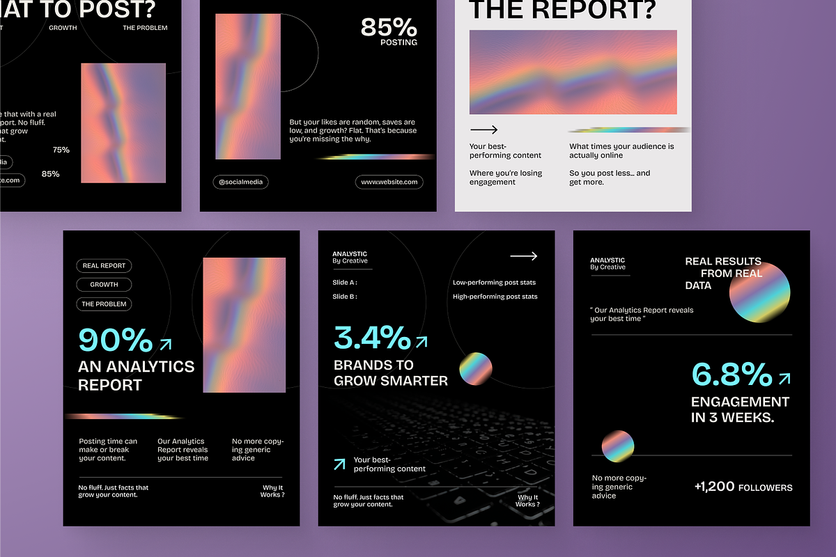 Analytics Report Instagram Post, a Social Media Template by SquidPixey (Photo 3 of 6)