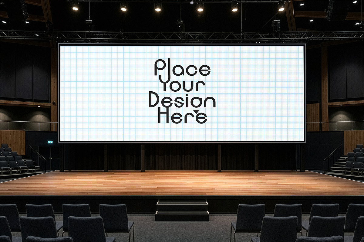 Conference Event Stage Screen Mockup, an Advertising Mockup by smishura (Photo 7 of 10)