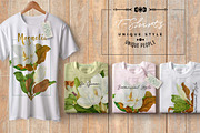 Southern MAGNOLIA-Vintage Clipart, an Illustration by watercolorwild.graphics (Thumbnail 7 of 7)