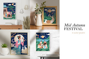 Mid-Autumn festival cards or posters, a Seasonal Illustration by Good Studio