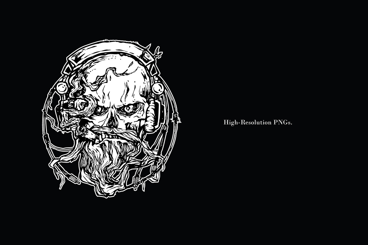 Dark Gothic Skull Illustrations, an Illustration by RalucaGheorghe (Photo 5 of 5)