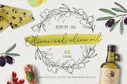 Olives & olive oil sketches, vector, a Food Illustration by harmonia_green_art (Thumbnail 1 of 9)
