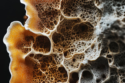 Macro of Fungus on Dark Background, a Nature Photo by Virgo Studio
