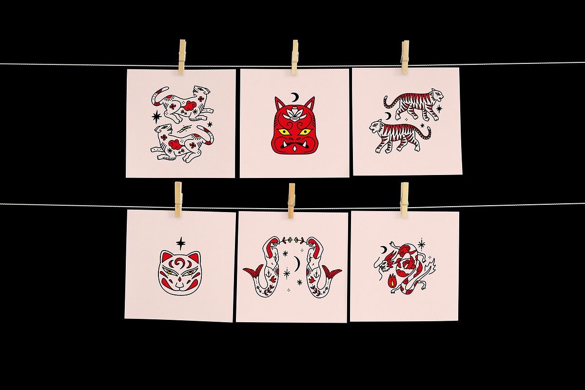 Asian Doodles Bundle, an Object Graphic by Annie Konst (Photo 5 of 22)