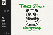 Cute Panda In A Teacup, T-shirt, an Animal Illustration by shaondesigns (Thumbnail 1 of 4)