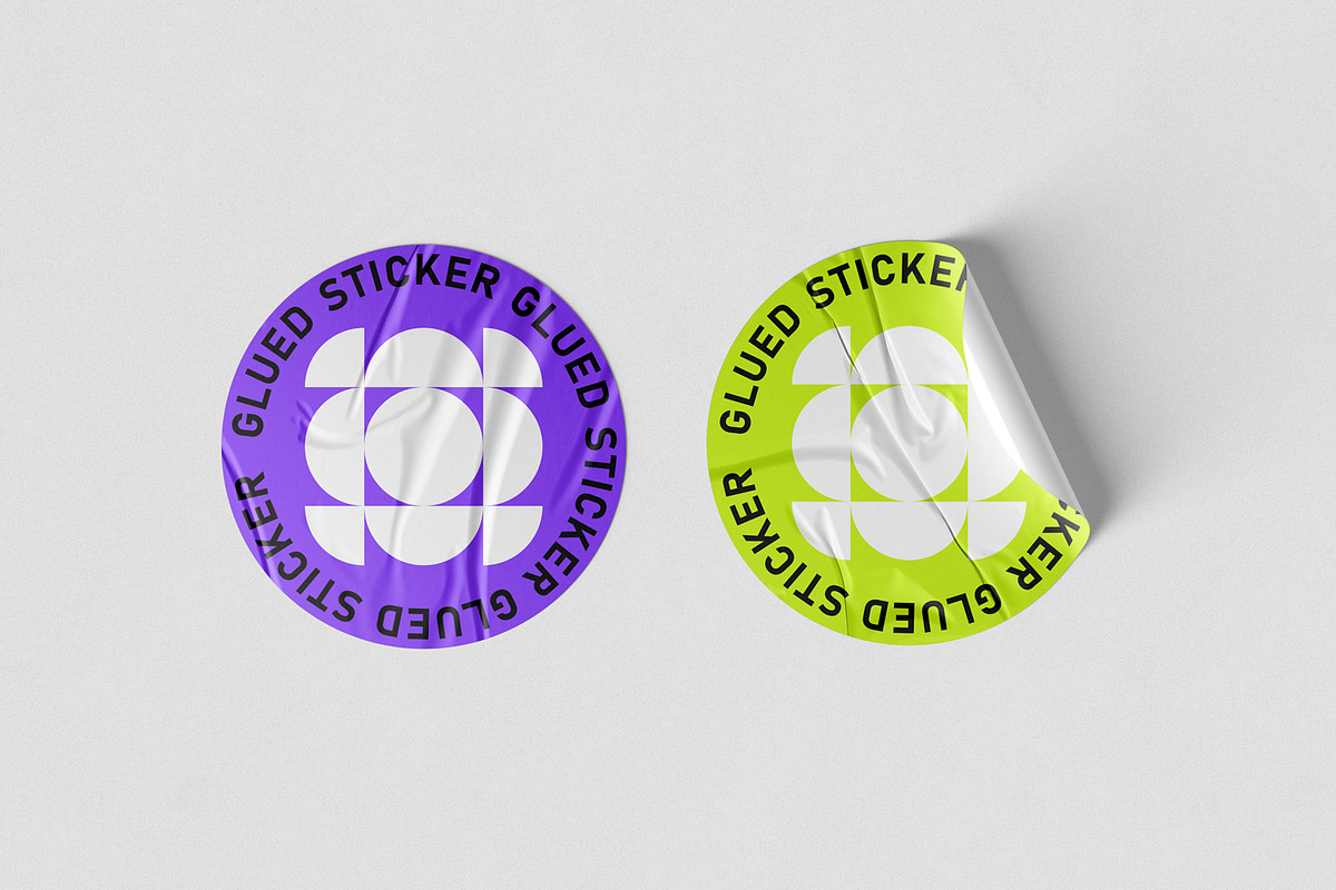 Glued Sticker Mockups, a Mockup by artimasa (Photo 2 of 5)