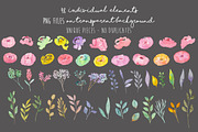 Watercolor Flowers Set Hand painted, an Illustration by MaraquelaStudio (Thumbnail 4 of 9)