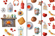 Hygge. Set of cozy elements., a Food Illustration by fiolika (Thumbnail 3 of 5)