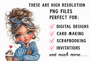 Whimsical Valentine Girl Clipart, an Icon by Libby Wishes (Thumbnail 7 of 7)