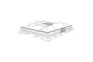 soccer stadium colored illustration