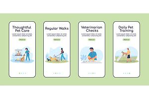 Dog care mobile app screen pages, a Templates & Theme by IMG visuals characters