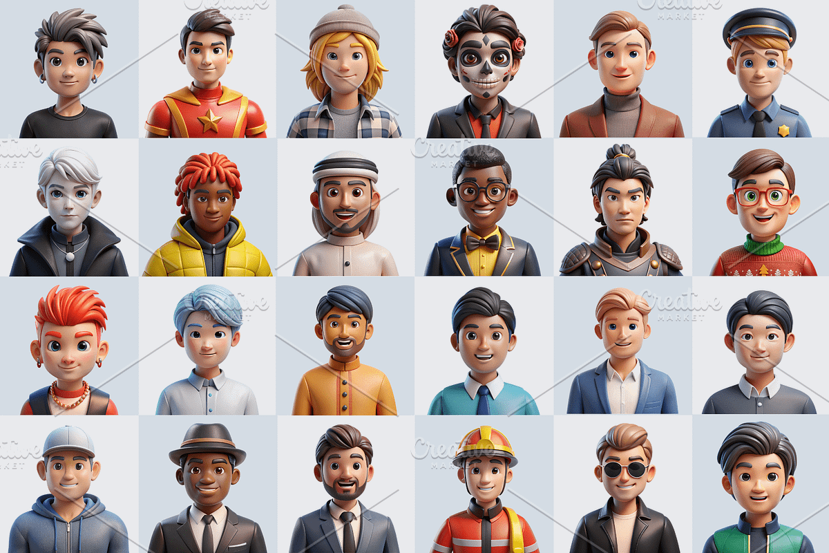 3D Avatars - 168 Avatar Icons, a Characters & Person 3D Model by Palleon (Photo 3 of 8)