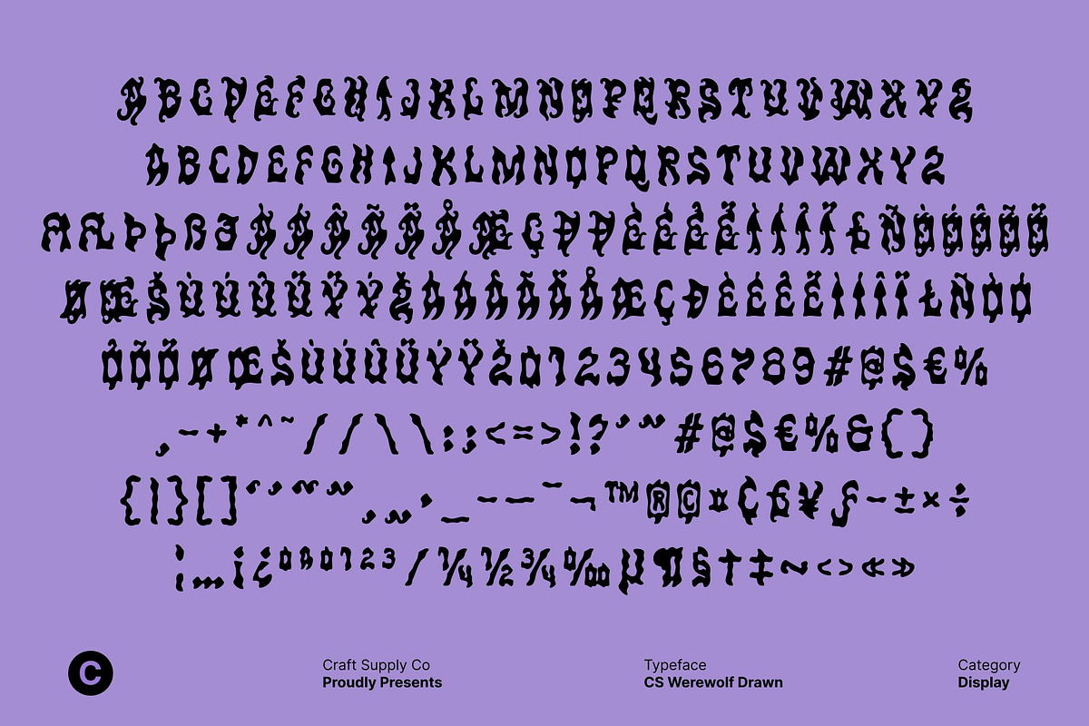 CS Werewolf Drawn, a Blackletter Font by Craft Supply Co. (Photo 8 of 8)