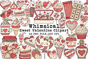 Whimsical Sweet Valentine Clipart, an Illustration by Libby Wishes (Thumbnail 1 of 8)
