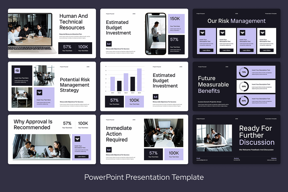 Purple White Project Proposal, a Presentation Template by Sixtemp (Photo 3 of 3)