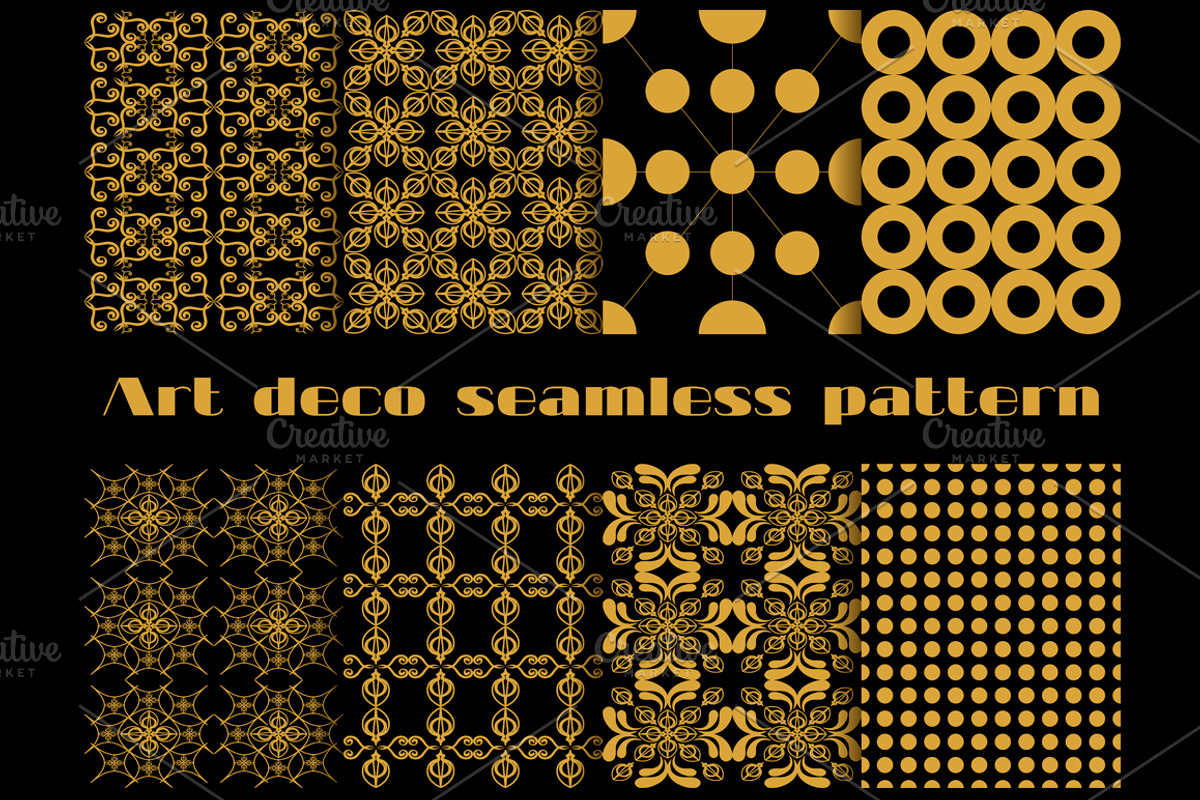 Art Deco Seamless Patterns, a Pattern Graphic by Andy Vinnikov (Photo 3 of 5)