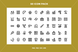 Beauty salon icons, an Outline Icon by Wencory