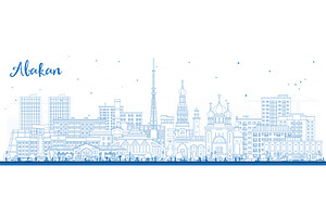 Outline Abakan Russia city skyline., an Illustration by Booblgum