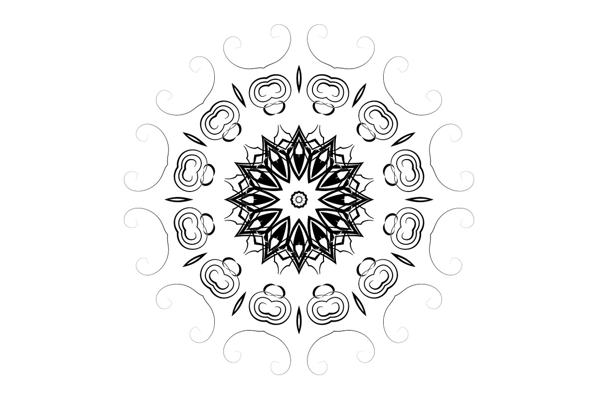 Black and White Mandala Patterns Set, a Decorative Illustration by NJ Himel (Photo 28 of 101)
