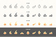 Fire and Flames. Vector Icons., an Icon by Elena Paletskaya (Thumbnail 2 of 3)