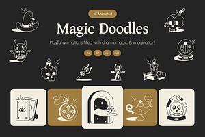 Animated Magic Doodle Set, an Outline Icon by Vectors Market