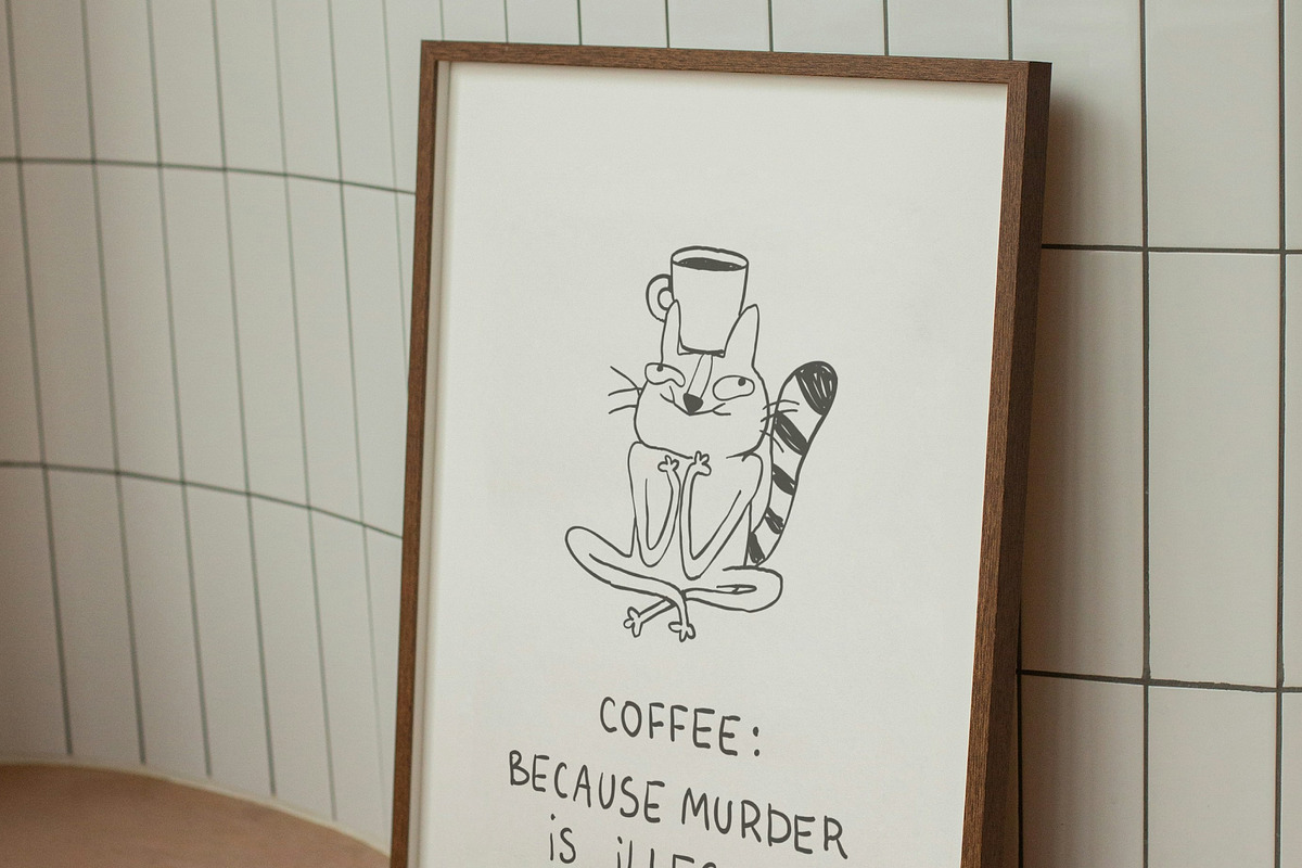 Funny Coffee Cat Doodles, an Illustration by Anastasiya Klempach (Photo 9 of 11)
