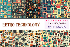 Retro Technology Pattern, a Background Graphic by Printable Treasure