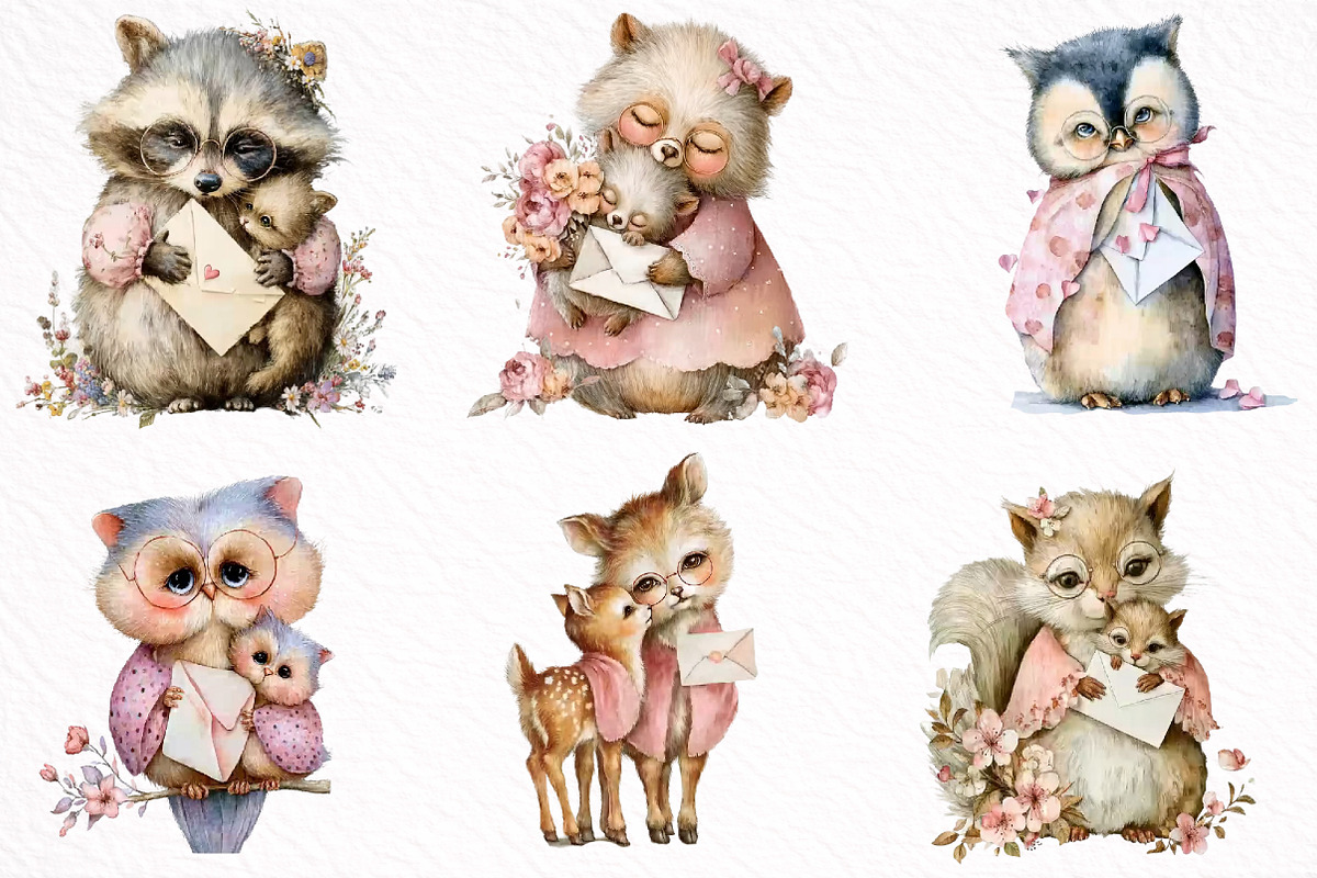 Mother's Day Animals Clipart, an Illustration by DreamArtGraphic (Photo 4 of 8)