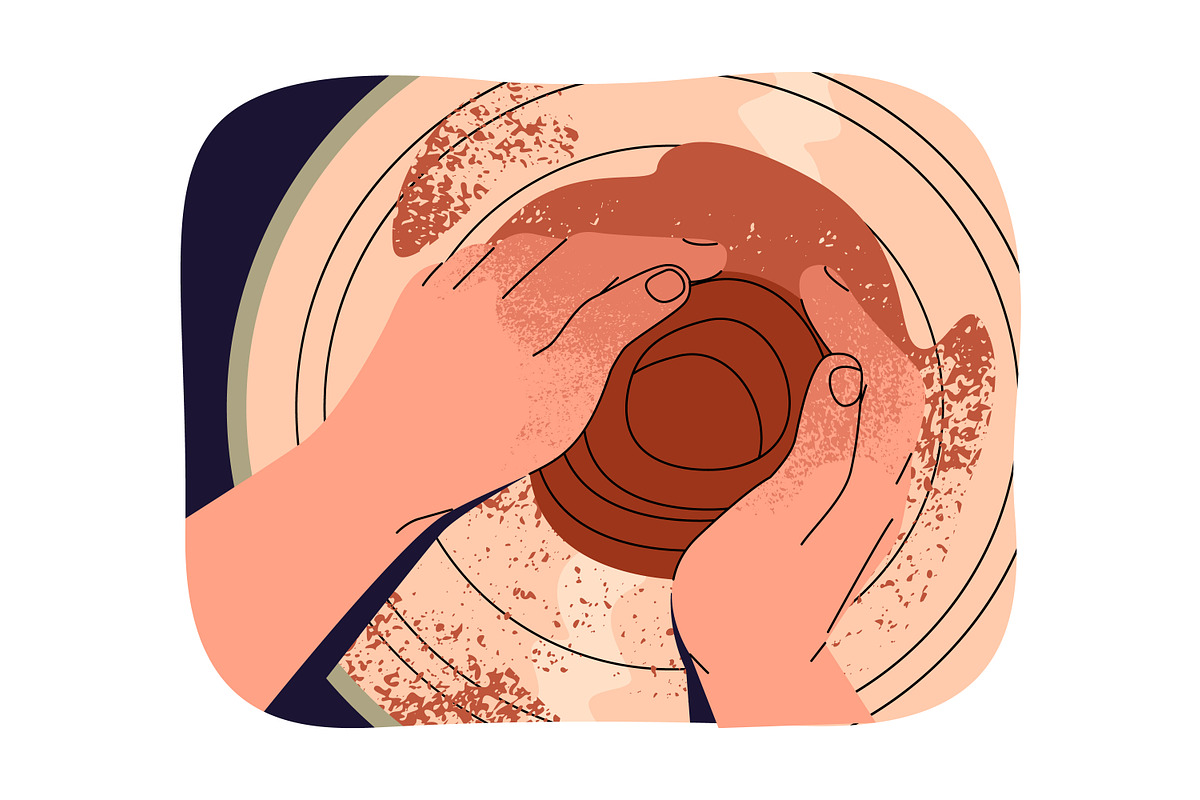 People do ceramics. Pottery workshop, a Person Illustration by PaperTrident (Photo 5 of 11)