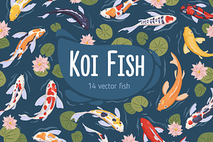 Koi Carp Fish Set