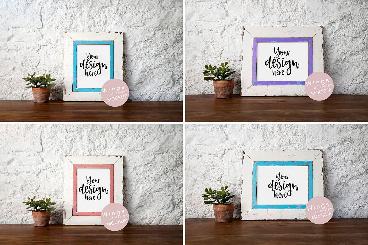 Rustic Picture Frame Mockup Bundle, a Product Mockup by wings of design (Photo 4 of 9)
