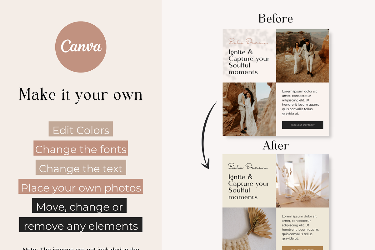 Instagram Post Template Boho Canva, a Social Media Template by HerstedHertz (Photo 5 of 9)