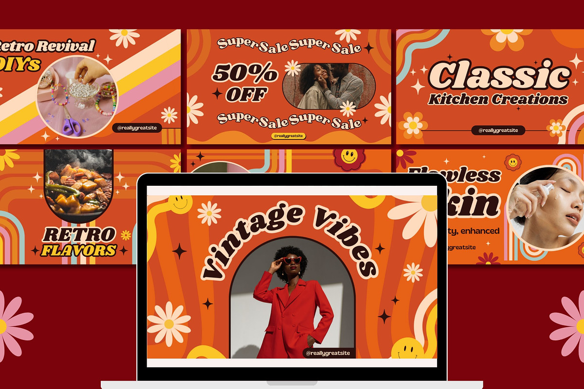 50 Retro Cover Templates Groovy, a Templates & Theme by TemplateCastleStore (Photo 8 of 9)