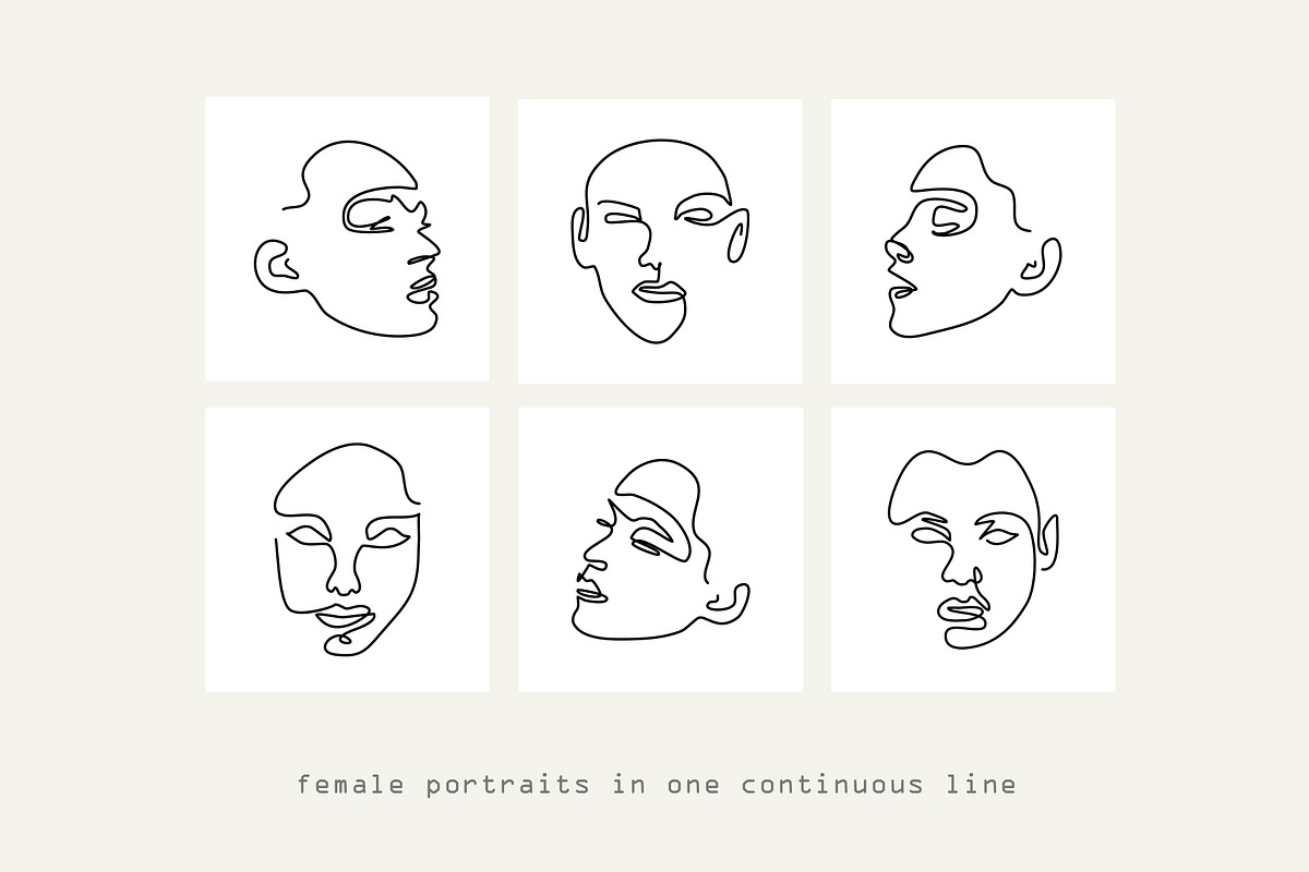 Line - female portraits & patterns, a Pattern Graphic by Pretty Meerkat (Photo 8 of 11)