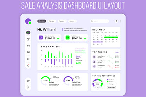 Sale Analysis Dashboard Layout, an UI Kit Template by CreativeShaper