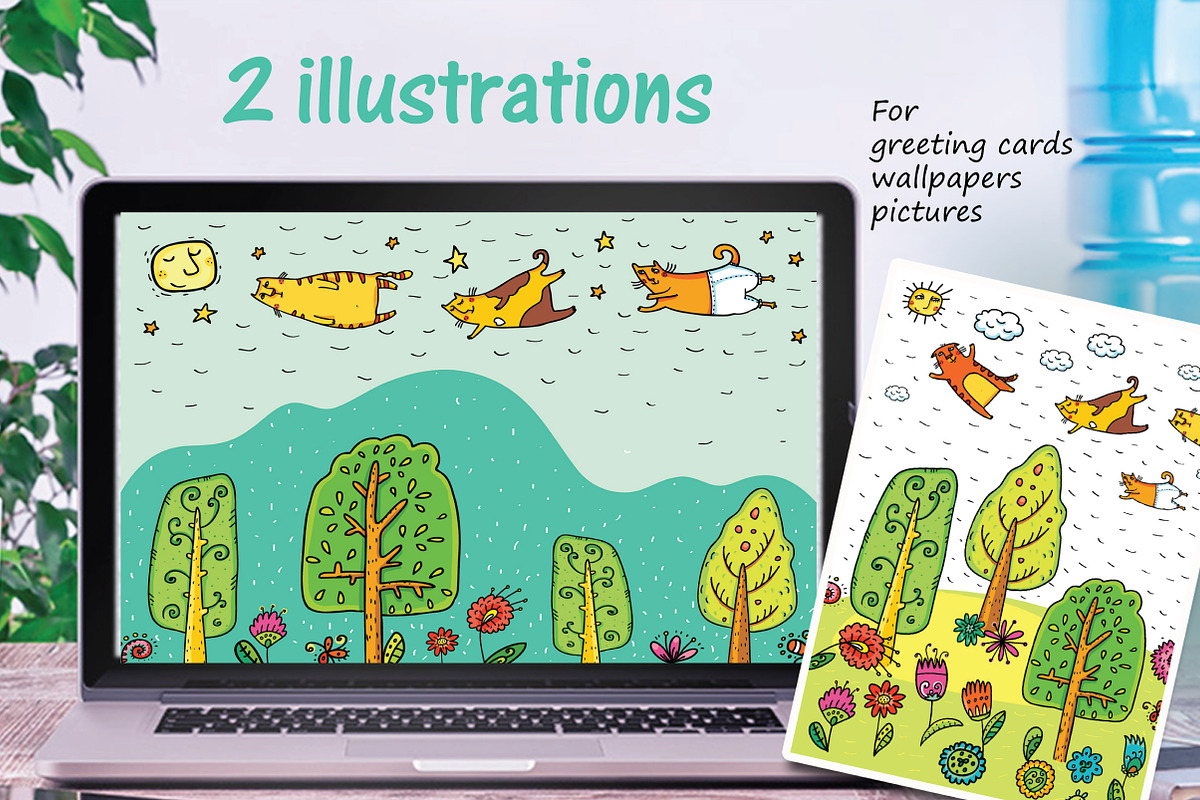 Spring Cats - 42 objects, an Illustration by Zooza Art (Photo 3 of 7)