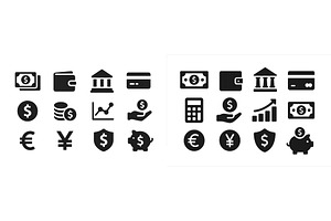 Collection of financial icons, a Finance Illustration by ZinetroN