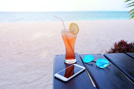 Iced drink at the sand beach, a Food & Drink Photo by Nuchylee Photo
