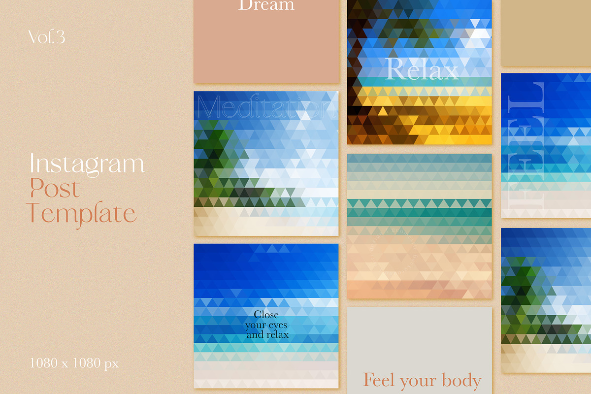 Beach background geometric set preview 2